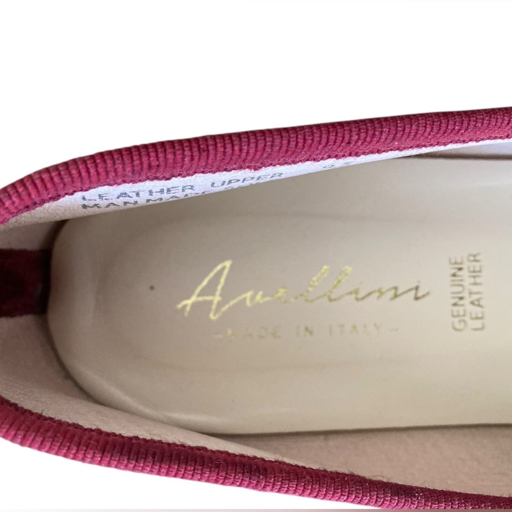 Avellini Burgundy Suede Ballet Flats Square Toe Buckle Size 9.5 - Picture 5 of 11